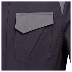 Ensemble chemise et pantalon de travail personnalisé gris-violet à manches longues avec poches utilitaires pour le personnel des installations - Vente en gros Fabricant - Product Image 5
