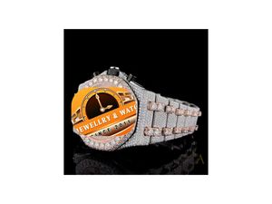 นาฬิกาข้อมือผู้ชาย NM JEWELLERY WATCHES รุ่นหรูหราสไตล์วินเทจ ประดับเพชรและอัญมณี ตัวเรือนขนาด 43 มม. ระบบอนาล็อก ควอตซ์ สายแบบ Deployment Clasp วัสดุสแตนเลสสตีล - Product Image 3