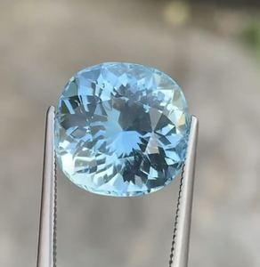 Piedra Suelta de Turmalina Aguamarina Natural de 8 Quilates, Corte Brillante Redondo, Procedente de Madagascar - Product Image 4