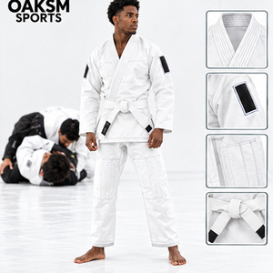 Kimono de Jiu-Jitsu de qualité supérieure, pré-rétréci, avec points renforcés, pantalon en coton sergé, qualité compétition - Product Image 2