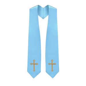 Étole de chœur en satin brodé moderne, artisanat de broderie et de point de croix, personnalisable en couleur et en taille pour robe de chœur - Product Image 3