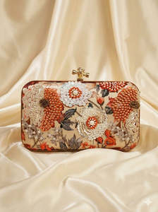Traditional Indian Printed Embroidered Clutch Purse Women Wedding Evening Party <b>Bag</b> - Product Image 5