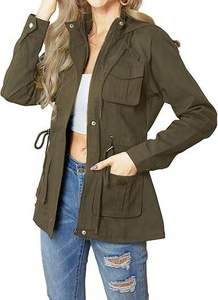 Blouson bomber à capuche pour femme, décontracté, léger, respirant, à manches longues, avec poches, logo personnalisé OEM disponible, automne - Product Image 5