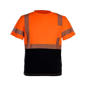 Camiseta de Trabajo Reflectante de Poliéster Antiestática de Alta Visibilidad Unisex al por Mayor para Seguridad Vial - Product Image 4