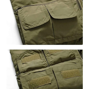 Chaleco Utilitario Multibolsillos Negro para Hombre, Cierre de Cremallera, Transpirable, para Pesca, Caza y Camping - Product Image 4