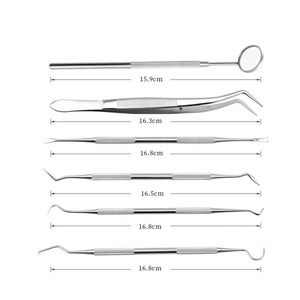 BAFA 6 pièces/boîte – Trousse ergonomique en acier inoxydable pour dentiste – Miroir dentaire, pince, instruments de soins bucco-dentaires – Plusieurs étuis inclus - Product Image 3