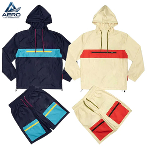 Chaqueta Cortavientos y Pantalones Cortos Casuales de Estilo Hip-Hop Moderno para Exteriores, con Paneles en Contraste, Bloques de Color Personalizados, Transpirables, Resistentes al Agua y al Viento - Product Image 2