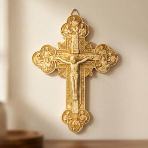 Croix religieuse chrétienne en laiton de haute qualité, décoration murale pour la maison, la chapelle et le sanctuaire de l'église - Product Image 1