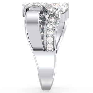 Anillos de compromiso y promesa REYES GRA de plata de ley 925 con moissanita en forma de corazón de 1.79 quilates para mujer, joyería fina de lujo. - Product Image 5