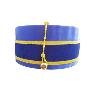 Corona de terciopelo azul de 32.º grado del Rito Escocés con doble águila dorada, sombrero ceremonial premium - Product Image 2