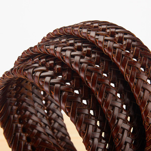 Wholesale Men's Cowhide Woven Braided Genuine Leather Belt - Product Image 2