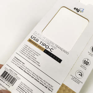 Caja plegable blanca con logo personalizado para accesorios de teléfonos móviles, cargador, cable USB y caja de cartón. - Product Image 6