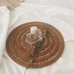 <b>Round</b> wicker placemats new arrival table decor accessory hand woven natural rattan placemat - Product Image 3
