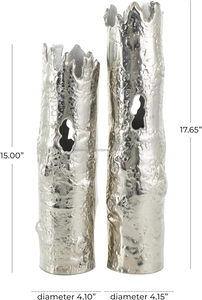 Handmade Modern Aluminum Flower <b>Vase</b> <b>Set</b> of 2-Eco-Friendly Tabletop <b>Vase</b> for Indoor/Outdoor & Christmas Decoration - Product Image 2