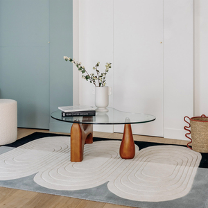 Hand Tufted Wool Silk Rug Carpet for Living Room Modern Geometric Area Rug Handmade Contemporary Carpet - Product Image 2