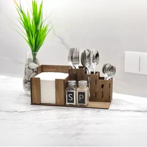 Organisateur de couverts élégant avec porte-cuillères, idéal pour les cafés, restaurants, tables d'hôtel, événements et service à table. - Product Image 3