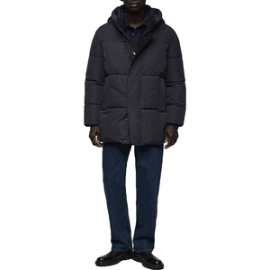 Chaqueta Larga Acolchada con Capucha para Hombre, Cortavientos, con Cierre de Cremallera, Abrigo Casual de Invierno, Relleno de Poliéster, Chaquetas Acolchadas - Product Image 3