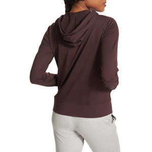 <b>Women's</b> Black <b>Zip</b>-<b>Up</b> <b>Hoodie</b> Full Sleeve Regular Length 100% Cotton Knitted Breathable Solid Color Autumn Wear - Product Image 4