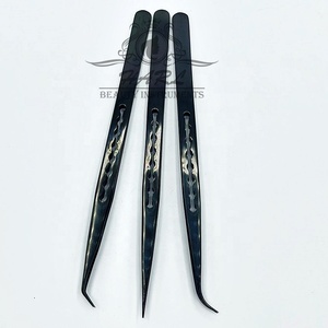 Long XX Black Plasma Eyelash Extension <b>Tweezers</b> 75 Degree Straight and Curved Customize Lash Extension <b>Tweezers</b> Volume <b>Tweezers</b> - Product Image 4