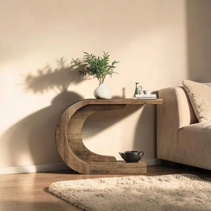 Mesa Consola en Forma de C de Madera Estilo Moderno de Mediados de Siglo, Mueble para Sala de Estar, Entrada y Hogar - Product Image 5