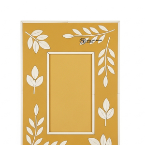 Artisan Crafted Yellow Wooden Inlay <b>Picture</b> <b>Frame</b> Elegant Bone Inlay Tabletop Photo <b>Frame</b> in Yellow - Product Image 2