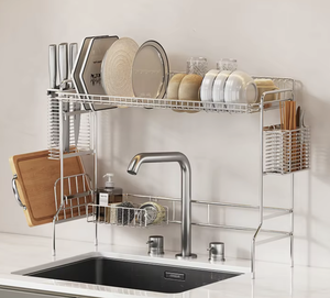 OEM/ODM Vietnam Escurridor de Platos de Acero Inoxidable para Encima del Fregadero, Estante Organizador de Cocina para Secar Platos, Tazas y Cuencos - Product Image 2
