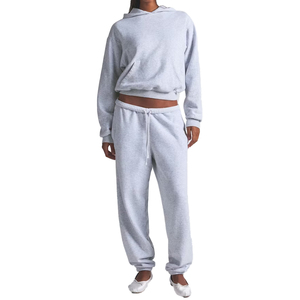 Top Selling Custom Cotton Fleece Hoodie & Jogger Set Premium Women 2 Piece Set Oversized SweatSuit <b>Lounge</b> Wear OEM Private Label - Product Image 1