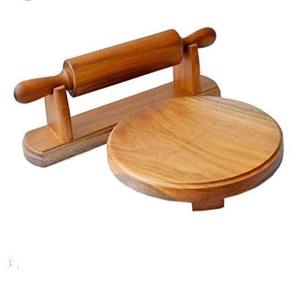 Rodillo y Tabla de Amasar de Madera Ecológicos, Chakla Belan Natural para Utensilios de Cocina Sostenibles - Product Image 1