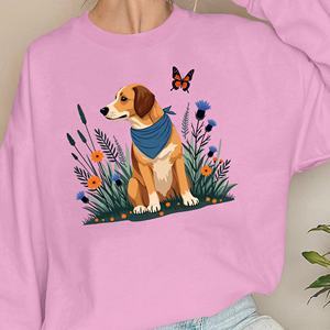 Perro con plantas y flores sudaderas de mujer - Product Image 5