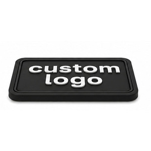 Patch en caoutchouc PVC sur mesure, style rectangulaire, logo en relief 3D, patchs en caoutchouc à coudre pour vêtements, casquettes, sacs - Product Image 1