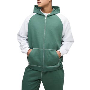 Chándal Ligero con Capucha para Hombre, Diseño Moderno, Combinación de Dos Colores Verde Sólido, Ecológico, Ropa Deportiva de Invierno, Personalizado de 2 Piezas - Product Image 5