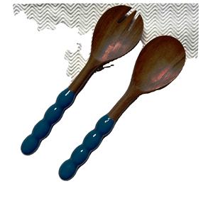 Juego de 2 Servidores de Ensalada de Madera de Acacia Natural, Herramientas de Ensalada Hechas a Mano, Ecológicas y de Lujo para Uso en la Cocina del Hogar - Product Image 3