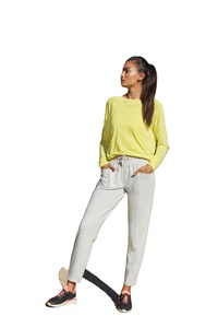 Pantalon de fitness personnalisé en gros pour femmes, en coton doux, coupe large, rayé, décontracté, pour filles, style devant plat - Product Image 3