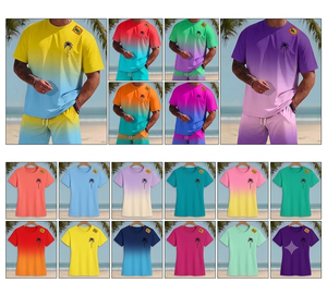 T-shirt tricoté pour homme grande taille, imprimé numérique, personnalisable, 100 % coton, respirant, écologique, coupe ample - Product Image 1