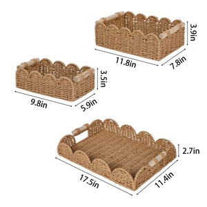 Set of 3 combined seagrass <b>baskets</b> Handmade Storage <b>Basket</b> Wholesale eco-friendly Made in Viet Nam - Product Image 3