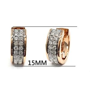 Pendientes de aro de diamante chapado en oro blanco de 18 quilates de alta calidad para mujer Close Back Wedding Entrega rápida - Product Image 2