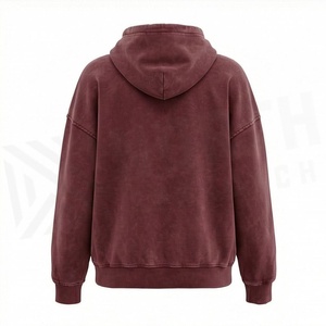 Sudadera con capucha personalizada de algodón puro, estilo streetwear, lavado ácido, efecto desgastado por el sol, antipilling, transpirable, para mujer. - Product Image 2