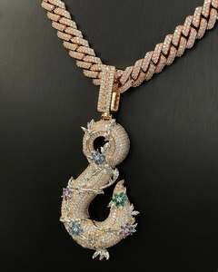 Collar con Colgante de Letra Personalizado de Fábrica, Plata de Ley 925, Diamante Moissanita VVS, Joyería de Lujo, Collar con Colgante Iced Out, Estilo Hip Hop - Product Image 6