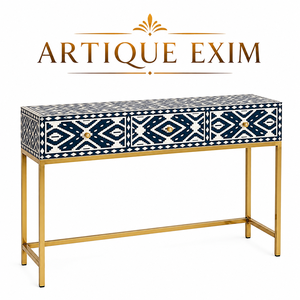Handmade bone inlay Geometric design <b>table</b> for decorating your home at cheap price for sale in bulk - Product Image 4