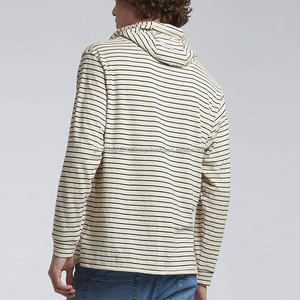 Sudaderas con capucha holgadas de alta calidad personalizadas 2021 para hombre, ropa de otoño, Sudadera con capucha recortada de algodón fino a rayas para hombre - Product Image 3