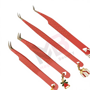 Custom Private Logo Box Stainless Steel Lash <b>Applicator</b> Tweezers Charm Custom Logo Fiber Tips Grip <b>Eyelash</b> Tweezers - Product Image 5