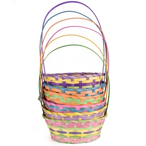 Panier naturel coloré pour cadeaux de douche de bébé nouveau-né paniers de panier cadeau en bambou en gros de qualité supérieure - Product Image 6