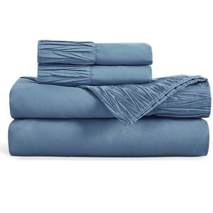 Set di Lenzuola in Microfibra di Lusso 3/4 Pezzi con Tasche Profonde 16 Pollici, Super Morbide e di Facile Manutenzione, Blu - 6 Pezzi Lenzuola con Angoli Elasticizzati - Product Image 5