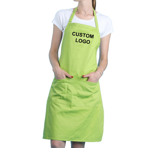 Delantal de trabajo verde de algodón para mujer con bolsillos, cómodo para cocina, taller, uniforme de trabajo, delantal de taller, ropa de trabajo protectora - Product Image 4