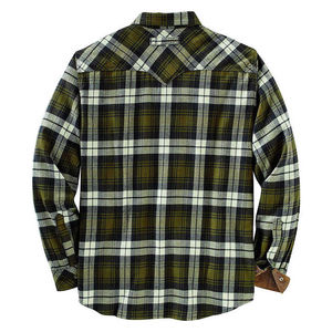 Camisas a cuadros clásicas con logotipo personalizado al por mayor, camisa de franela para hombre de otoño, camisa a cuadros de manga larga y camisa cómoda - Product Image 4