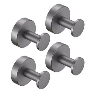 Set di 4 Ganci da Parete Rotondi Grigio Canna di Fucile per Appendere Cappotti, Asciugamani, Scarpe, per Ingresso, Armadio, Bagno, Camera da Letto - Product Image 1