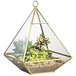 Classic Glass Metal Terrarium Planter Elegant Indoor Plant Display Box Geometric Home Decor - Product Image 6