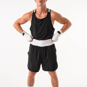 Uniforme de Kickboxing de Moda para Adultos, Chaleco de Boxeo sin Mangas y Pantalones Cortos Personalizables, 100% Poliéster - Product Image 1