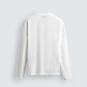 เสื้อยืดแขนยาวทรงหลวมมีกระเป๋าสำหรับผู้ชาย |   เสื้อยืดคอกลมผ้าฝ้าย 100% สไตล์ลำลอง โลโก้ด้านหน้า |   เสื้อเจอร์ซีย์เปล่าแบบกำหนดเองขายส่ง OEM/ODM - Product Image 2