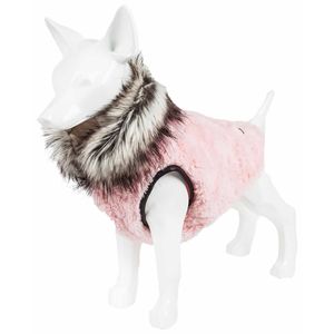 Charming <b>Designer</b> Mink Fur <b>Dog</b> Coat Jacket Luxe Pinkachew Pet <b>Clothes</b> - Product Image 4